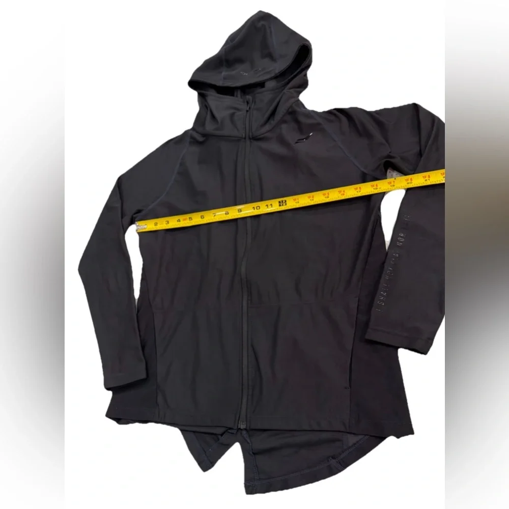 Flag Nor Fail Open Back Athletic Hoodie • Women’s Small • Black Zip Jacket